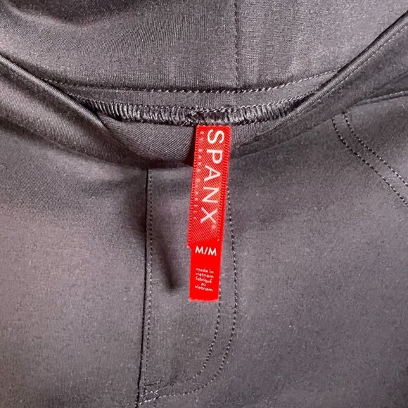 Spanx Perfect Ankle Pocket Pants Size Medium Navy Blue Stretch Slimming Work - Picture 3 of 9